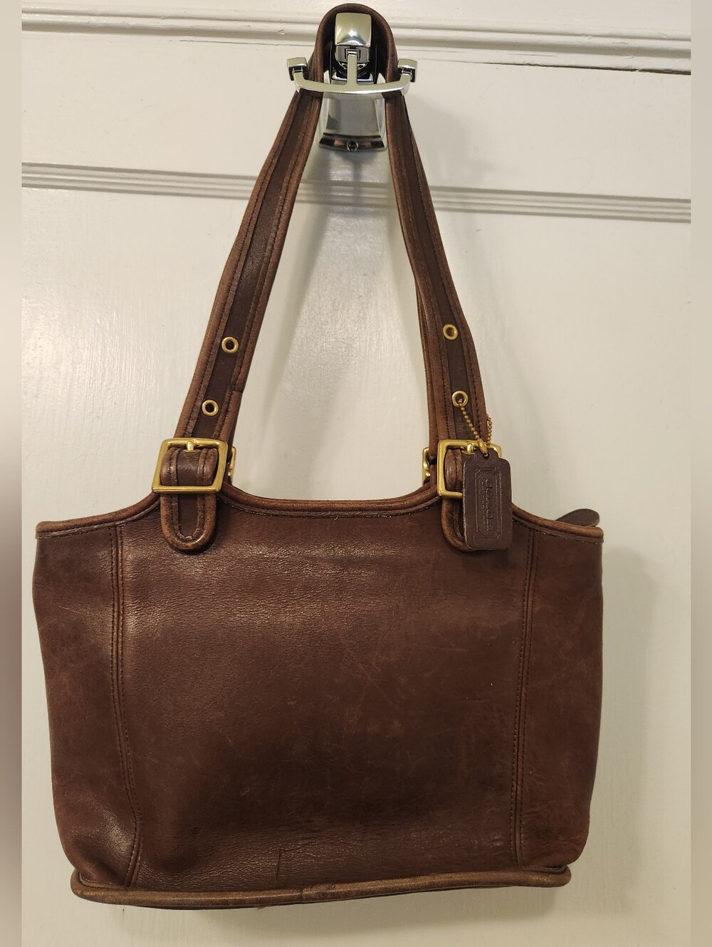 Vintage Coach 9085 Legacy Tote — Made in USA — Brown Leather
